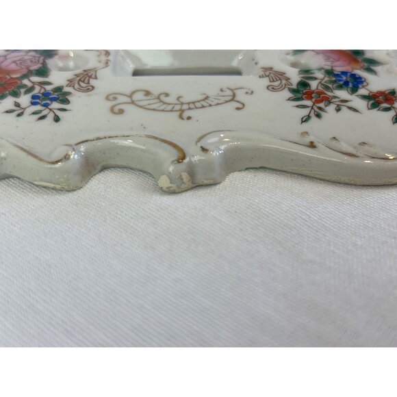 Vintage Porcelain Floral Double Light Switch Plate Cover Gold Accents S7310 - Picture 9 of 9